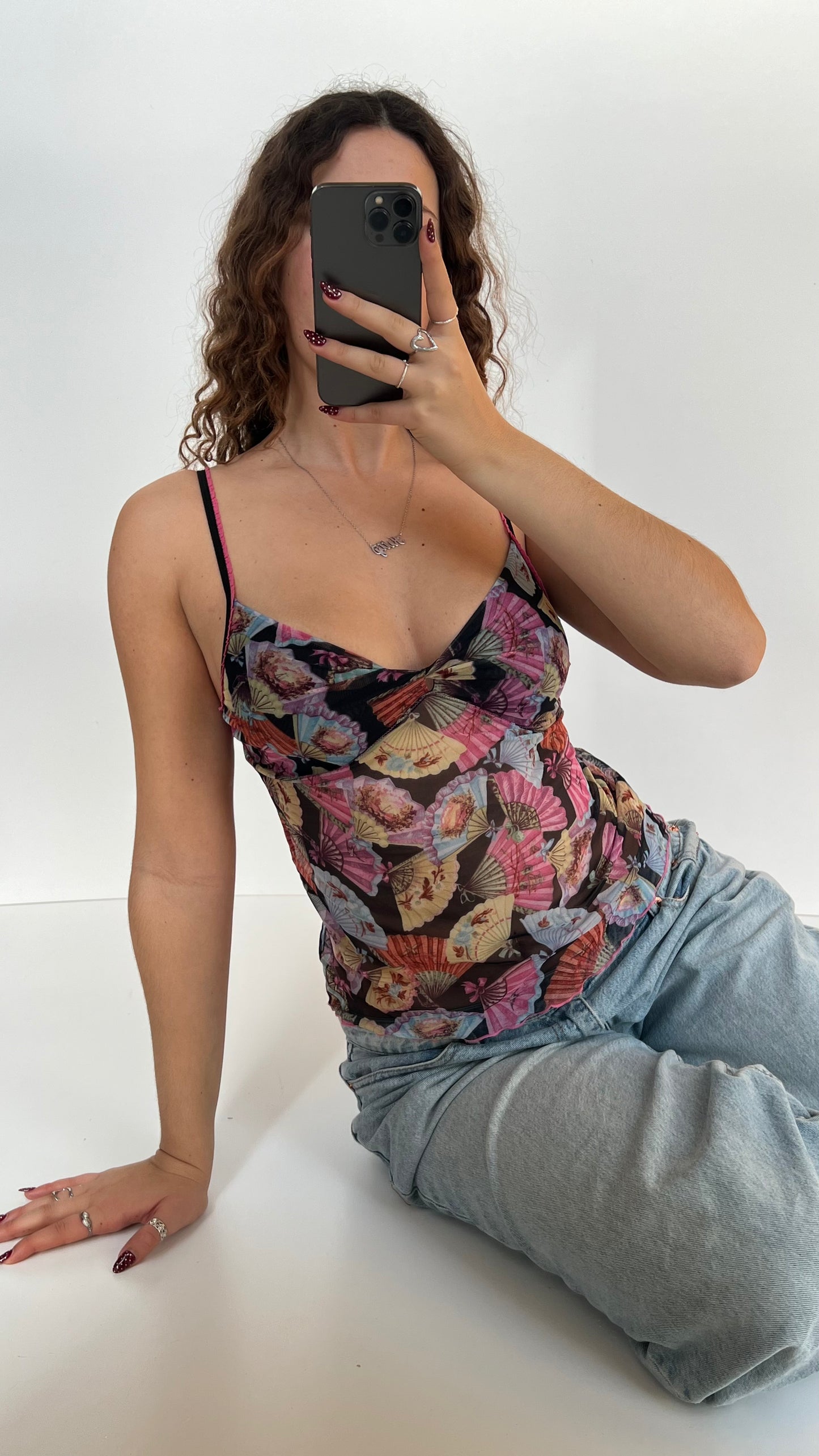 00s fan print mesh cami- size M