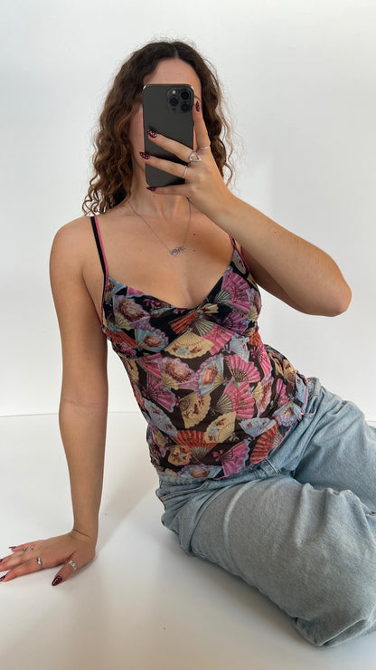 00s fan print mesh cami- size M