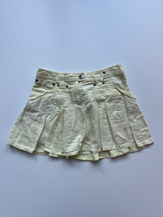 00s yellow pleated mini skirt- size S
