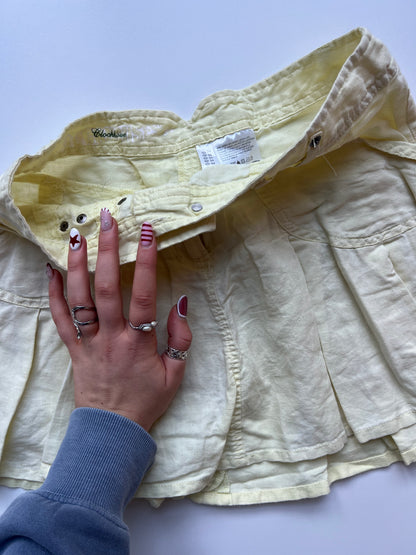 00s yellow pleated mini skirt- size S
