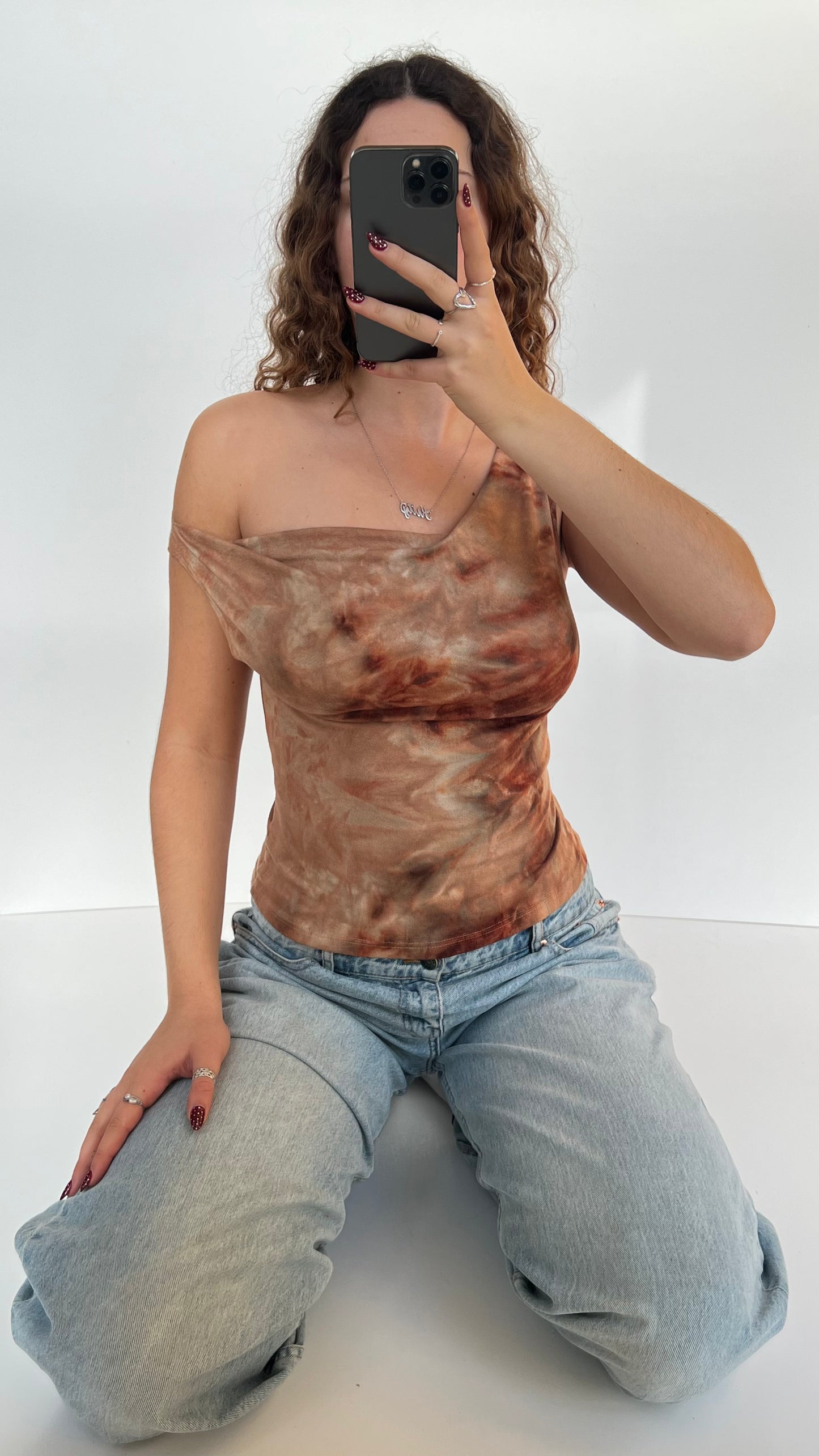 00s brown one shoulder cami- size S