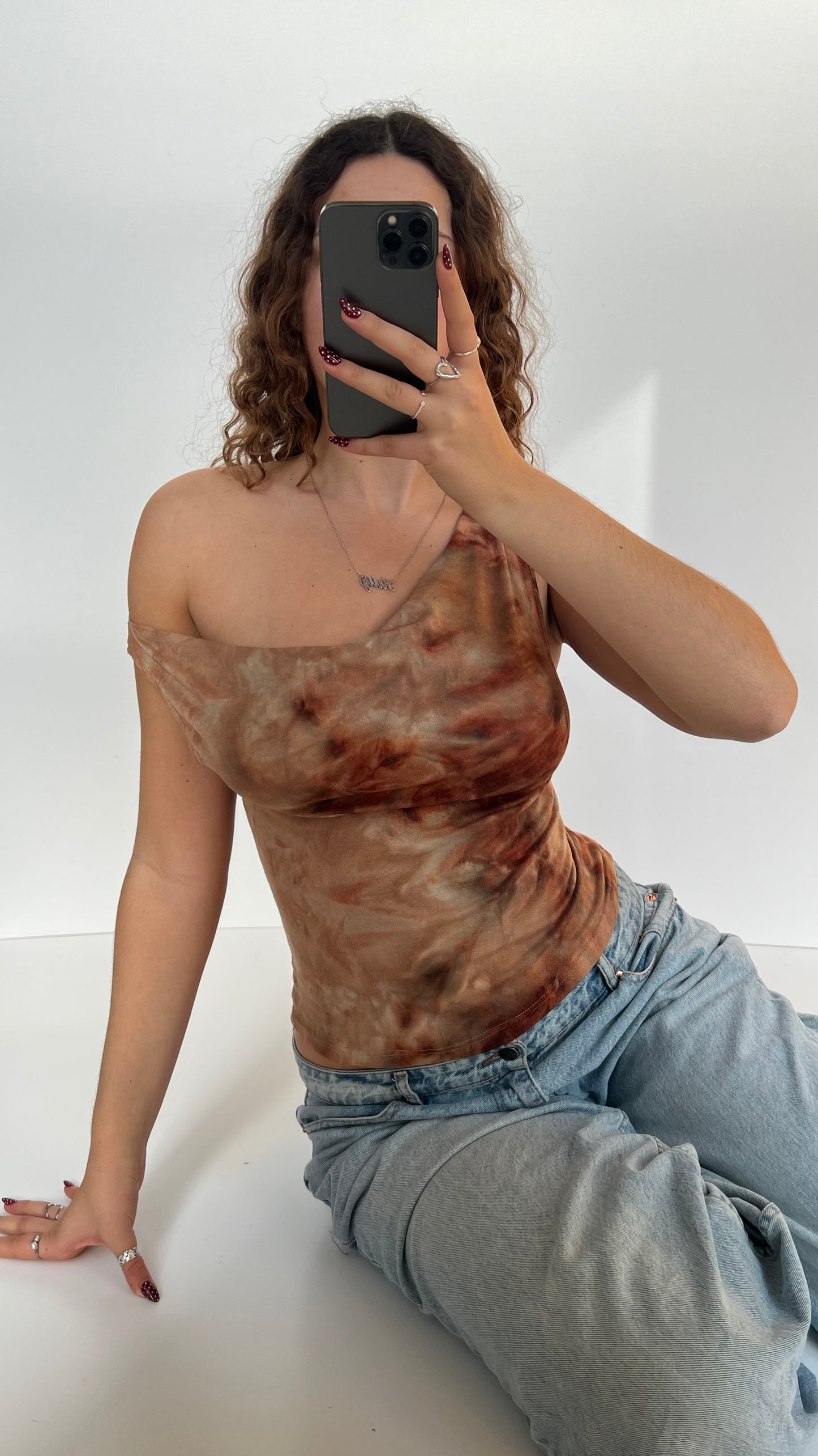 00s brown one shoulder cami- size S