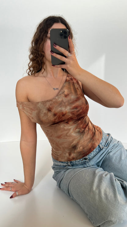 00s brown one shoulder cami- size S