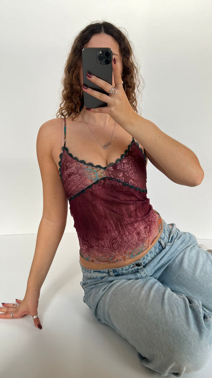00s pink mesh cami- size S