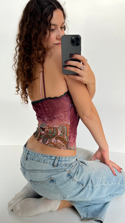 00s pink mesh cami- size S