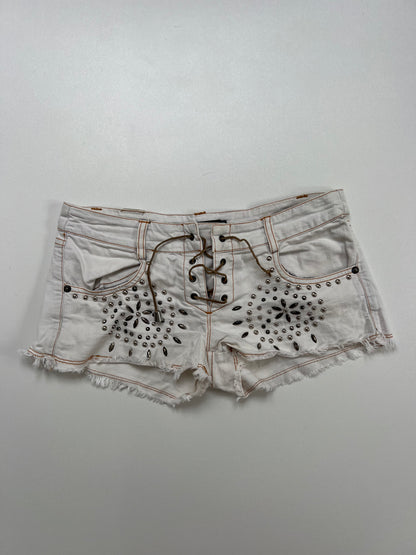 00s white micro shorts- size XS