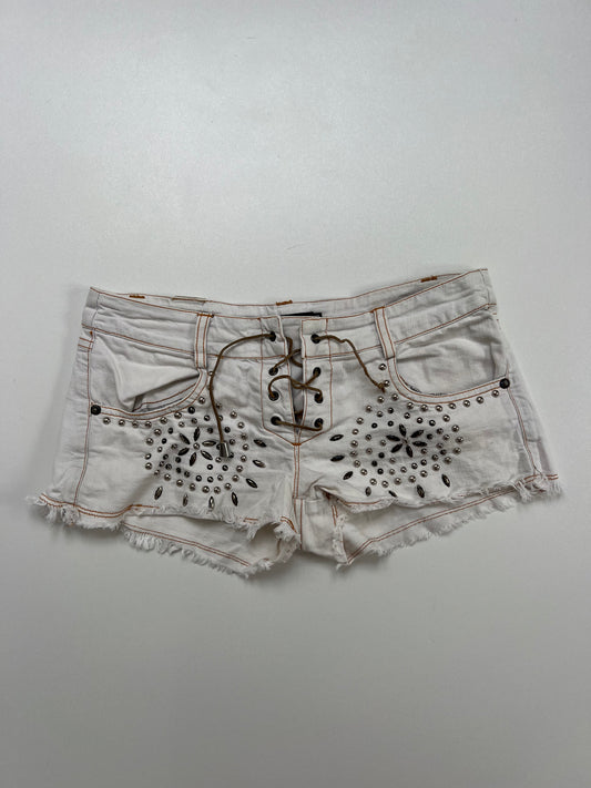 00s white micro shorts- size XS