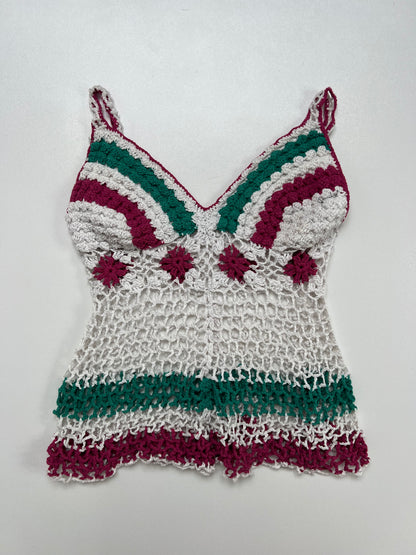 00s white crochet cami- size XS