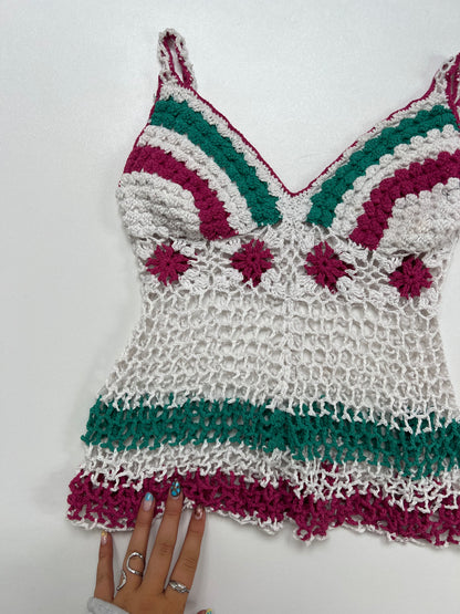 00s white crochet cami- size XS