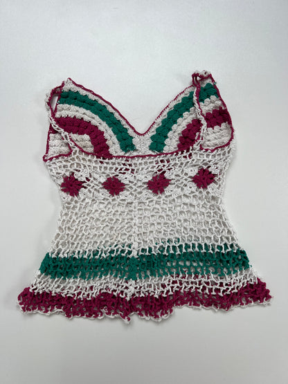 00s white crochet cami- size XS