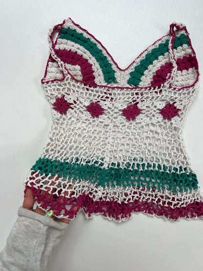 00s white crochet cami- size XS