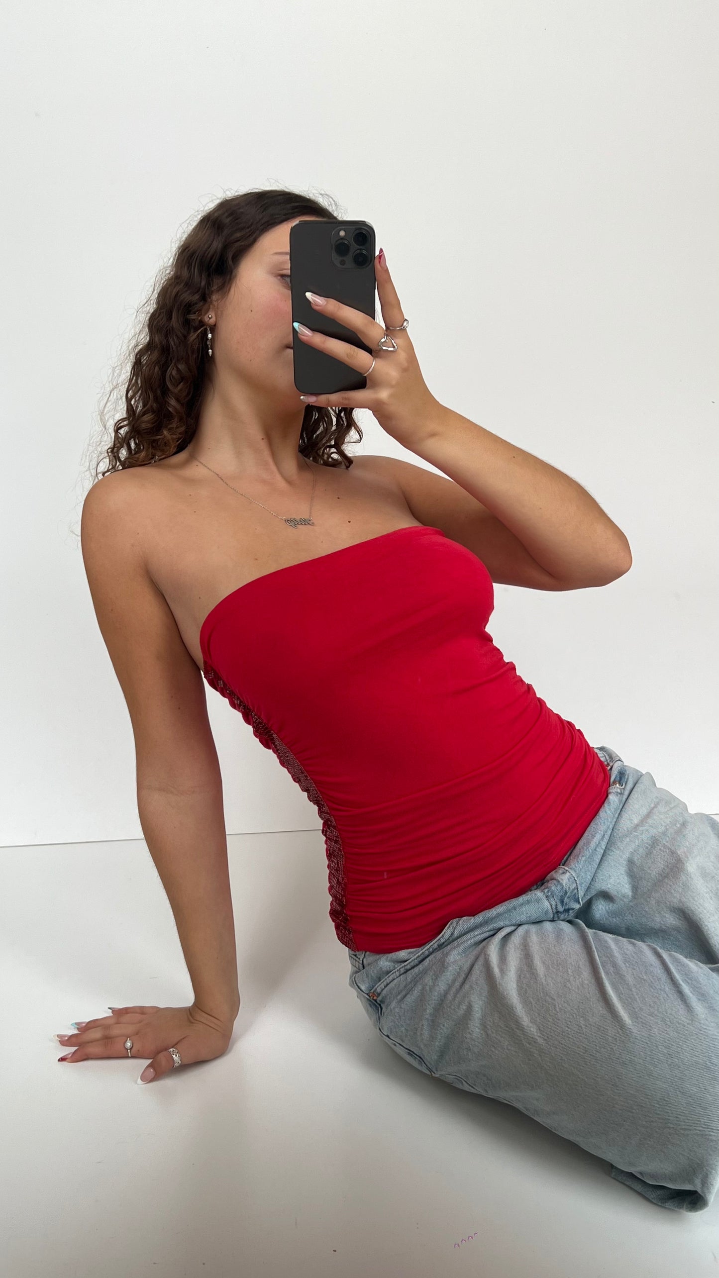 00s pink sequin top- size M