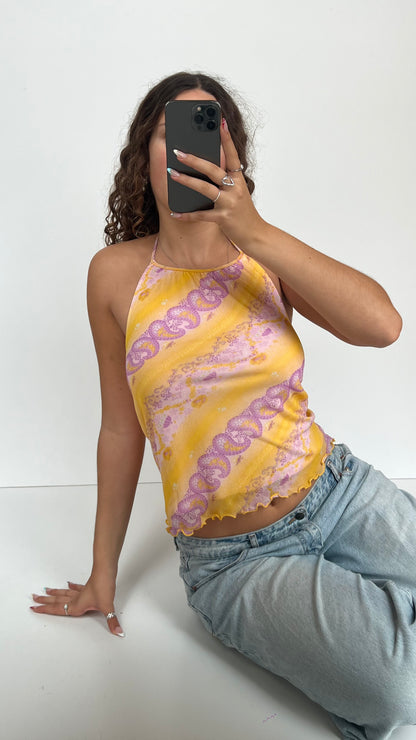 00s yellow paisley cami- size L