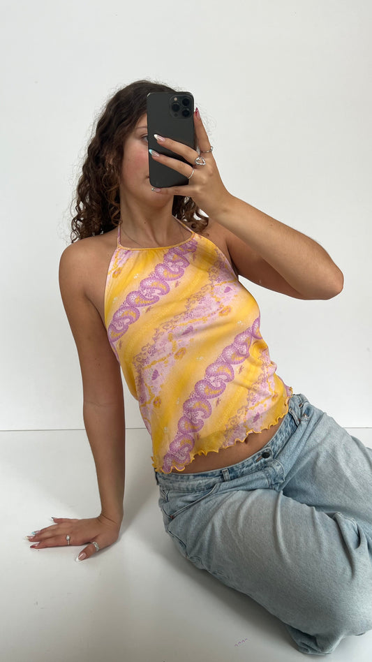 00s yellow paisley cami- size L