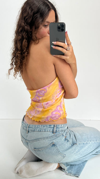 00s yellow paisley cami- size L
