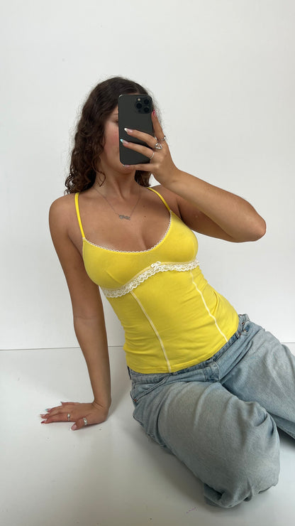 00s yellow lace cami- size M