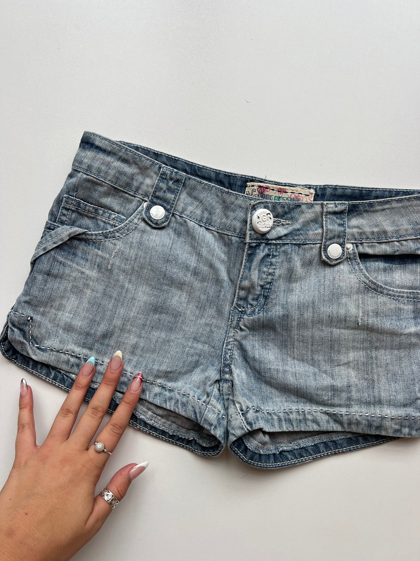 00s denim mini shorts- size S