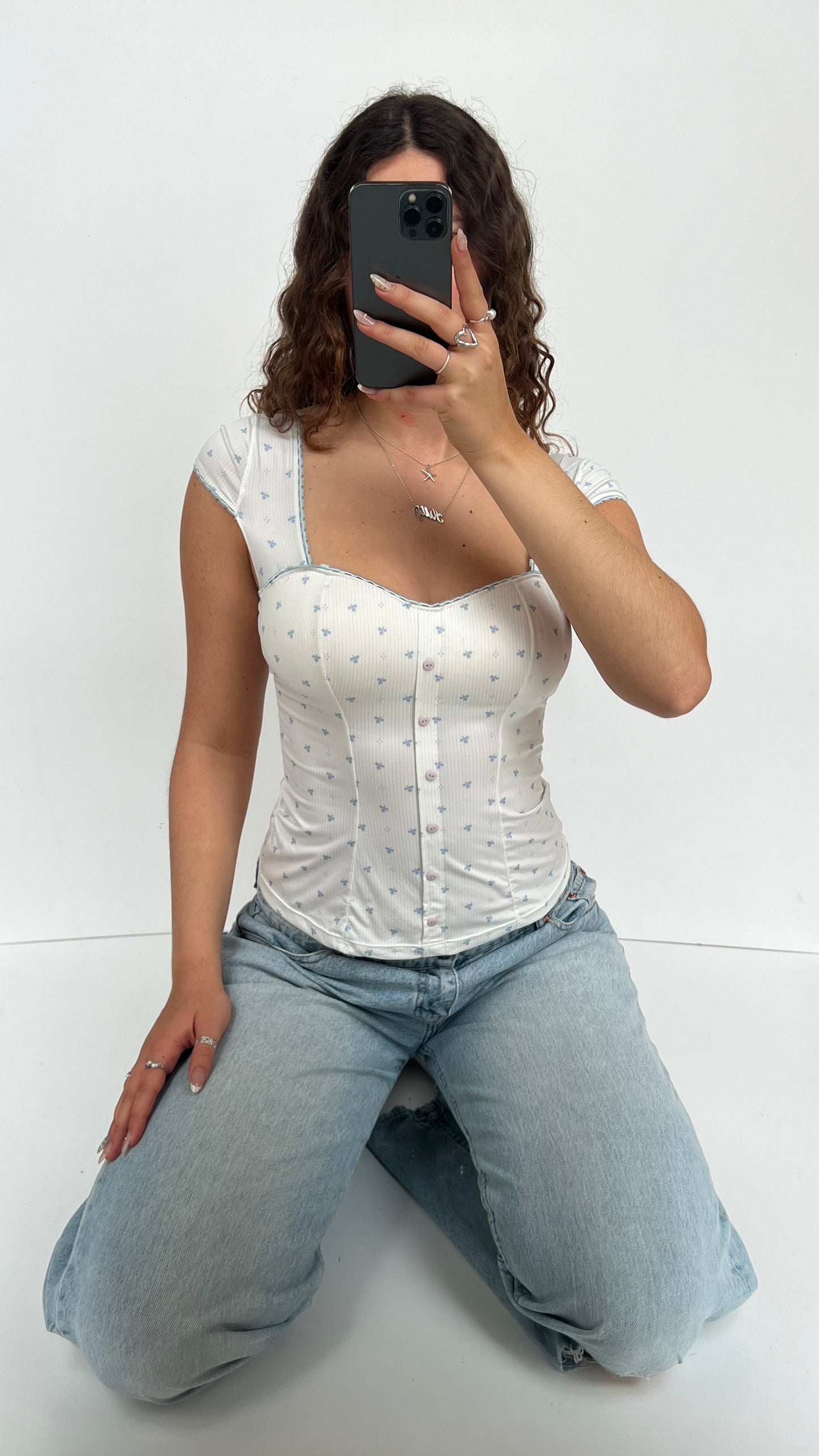 00s white milkmaid cami- size M
