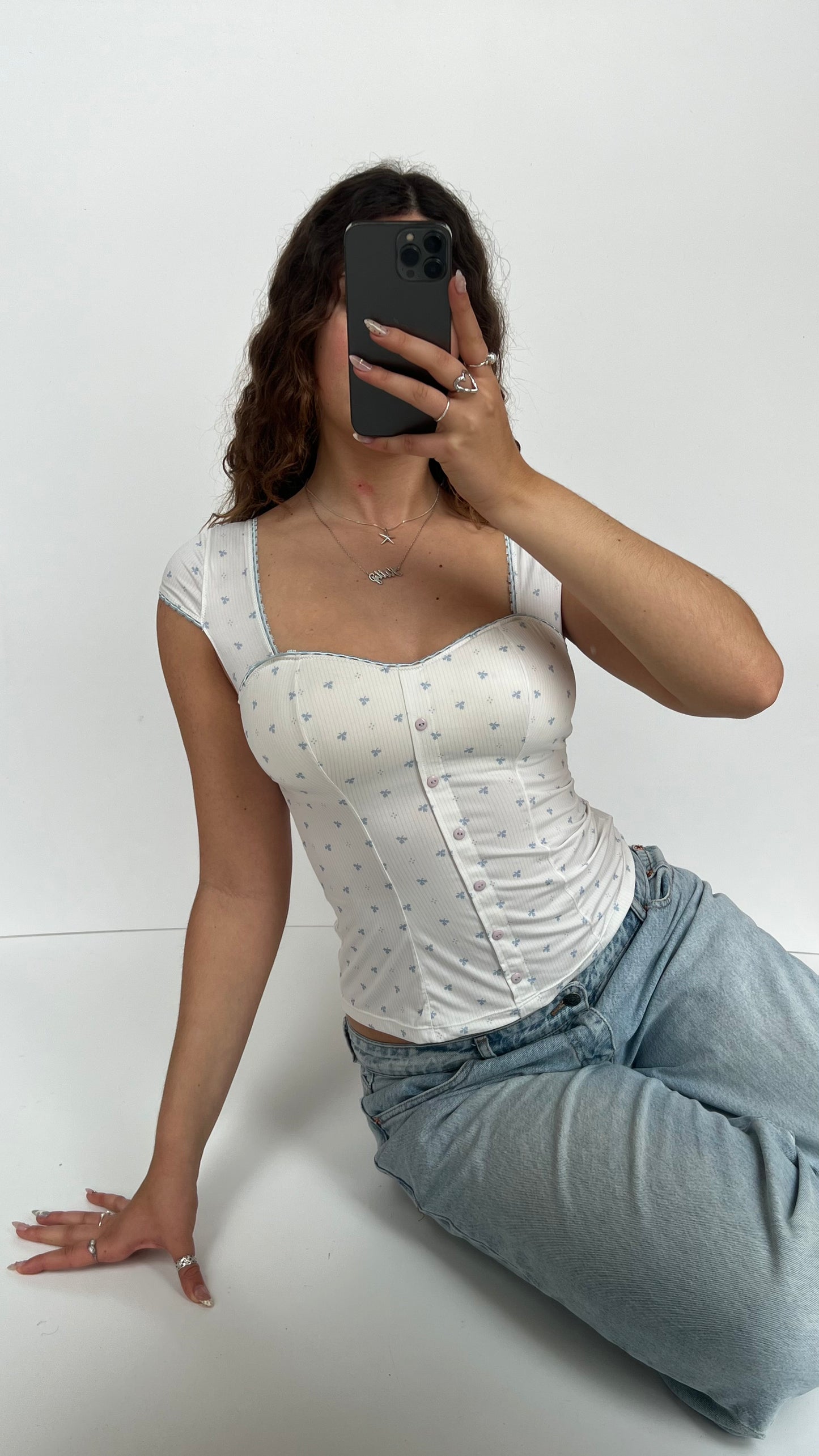 00s white milkmaid cami- size M