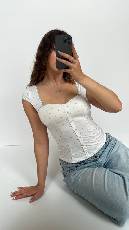 00s white milkmaid cami- size M