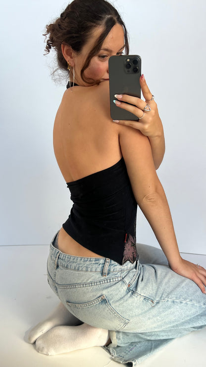 00s black butterfly cami- size M