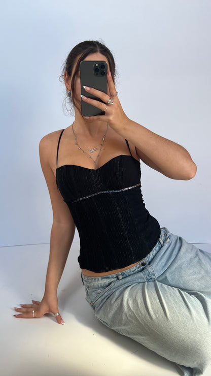 00s black corset cami- size S