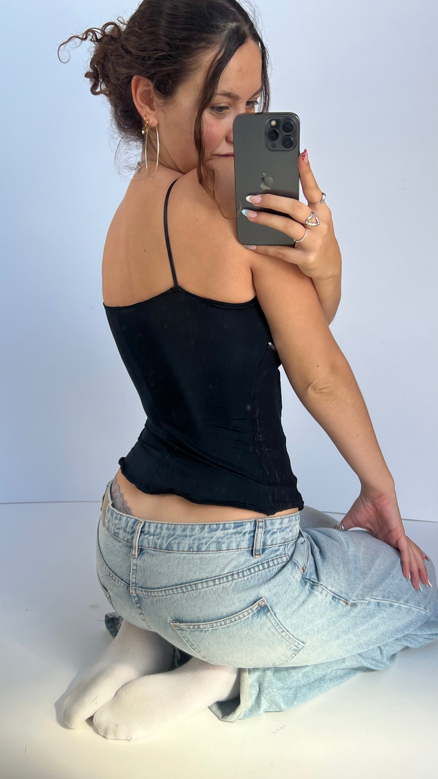 00s black corset cami- size S