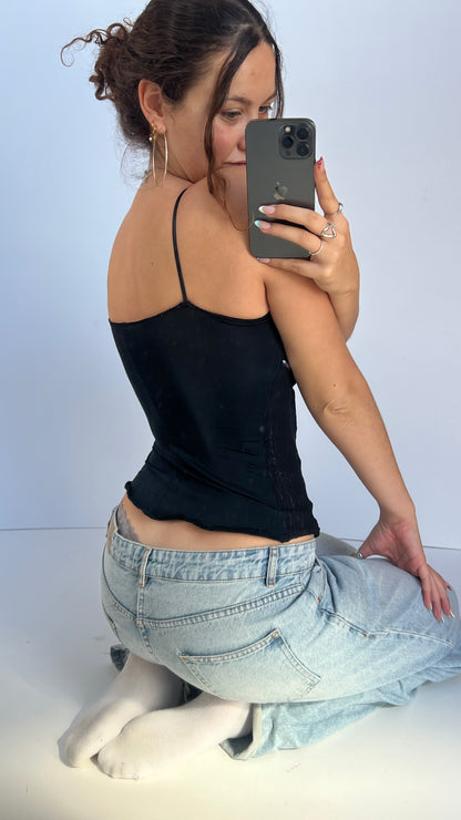 00s black corset cami- size S