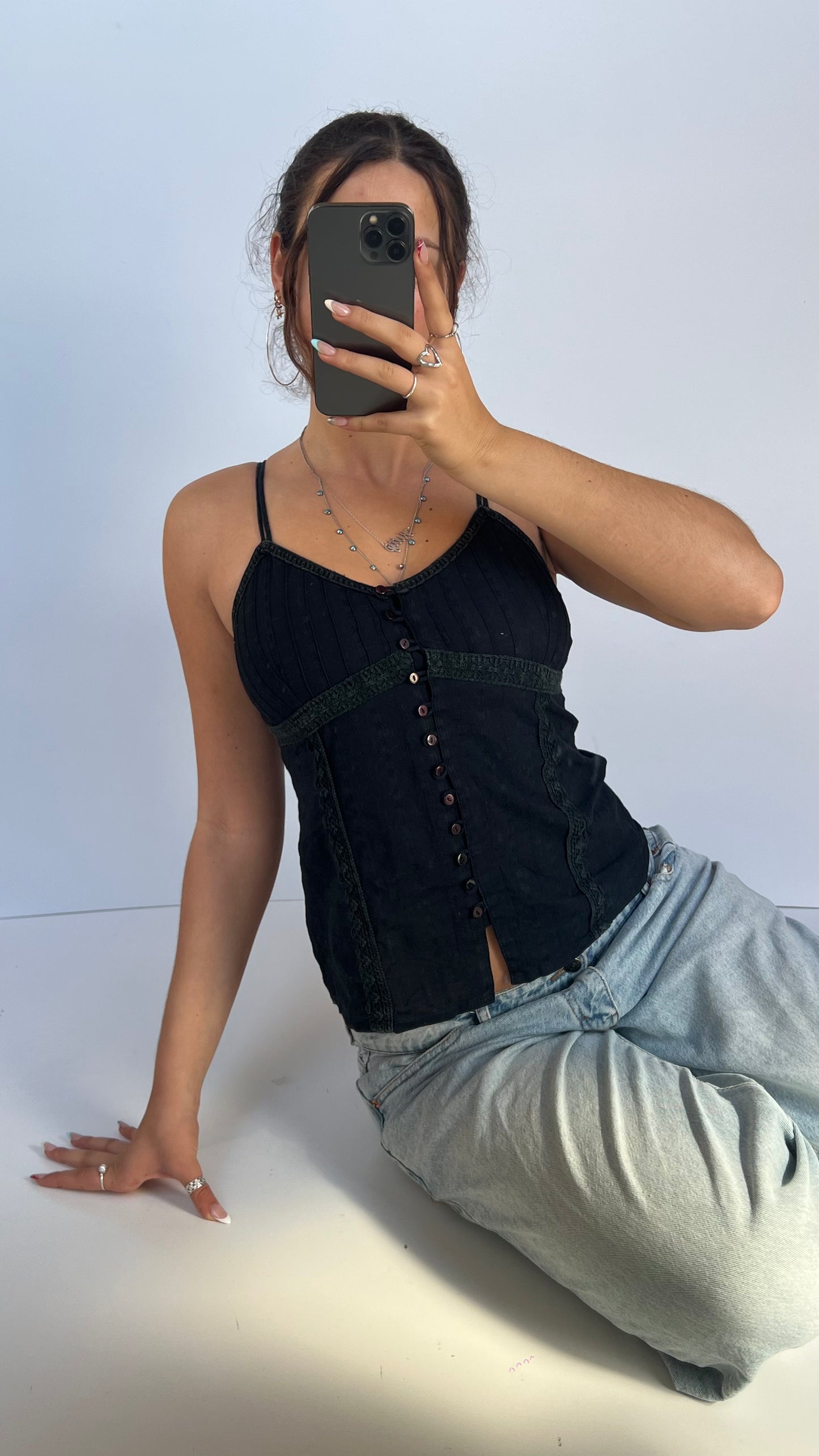 00s black cotton cami- size S/M