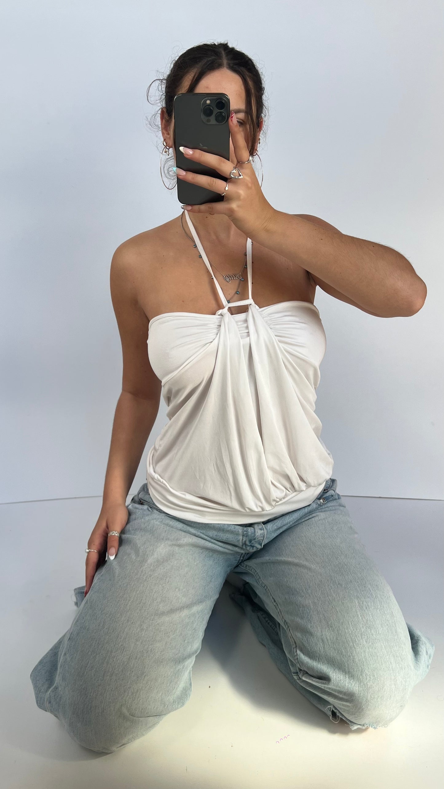 00s white babydoll cami- size M