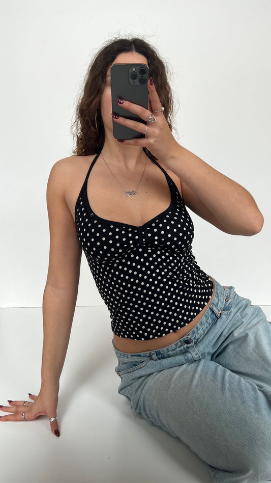00s black polka dot cami- size S