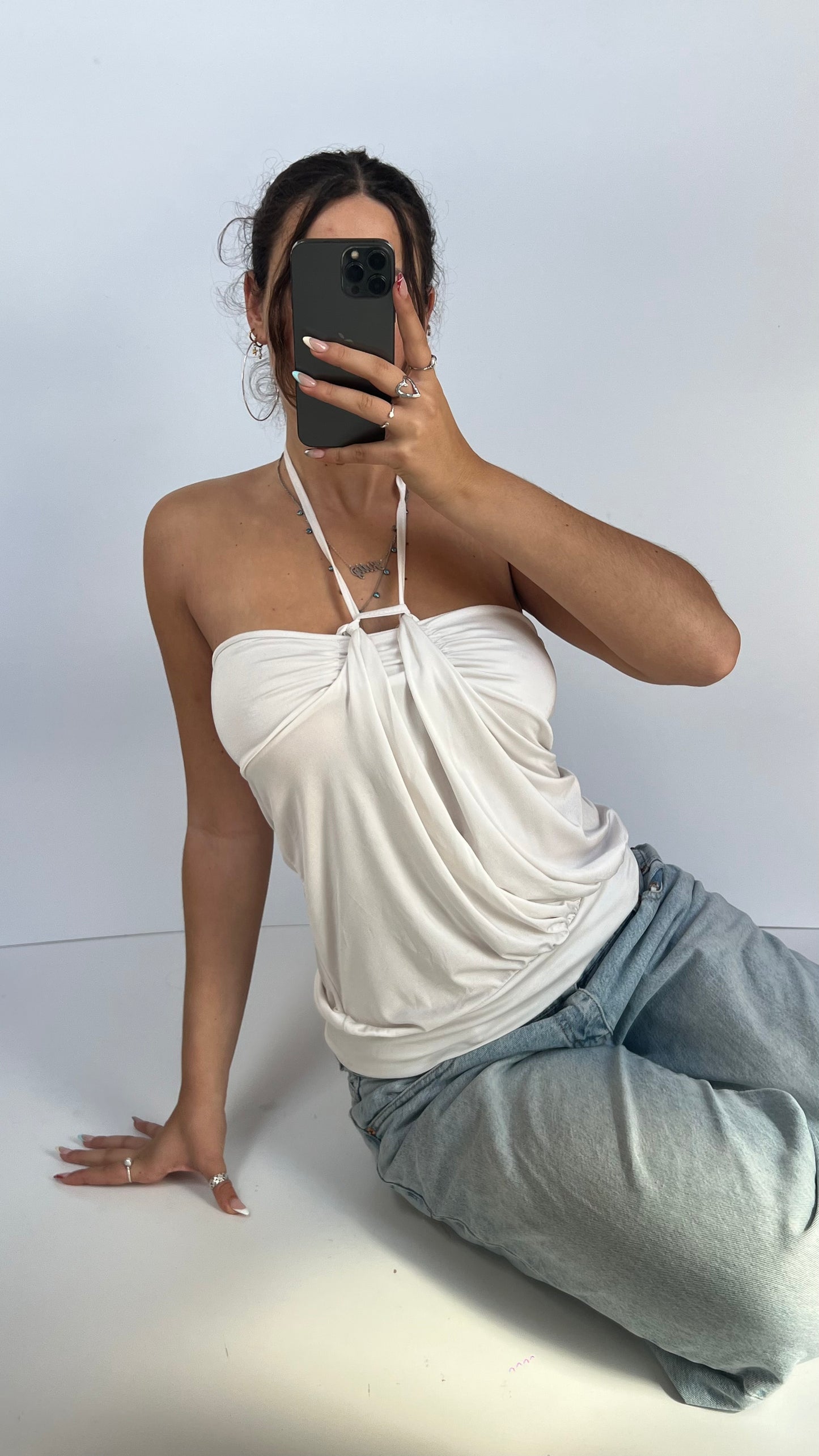 00s white babydoll cami- size M