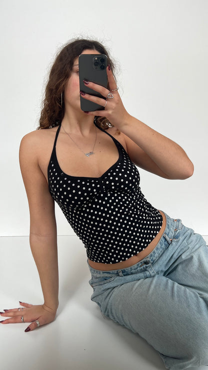 00s black polka dot cami- size S