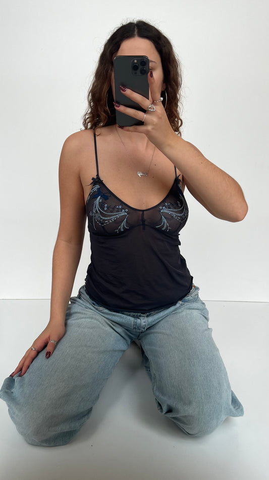 00s navy mesh cami- size M