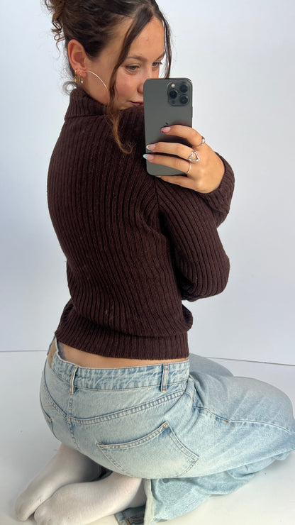 00s brown suede jacket- size L