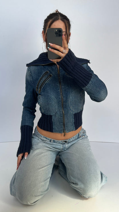 00s denim cinch jacket- size M