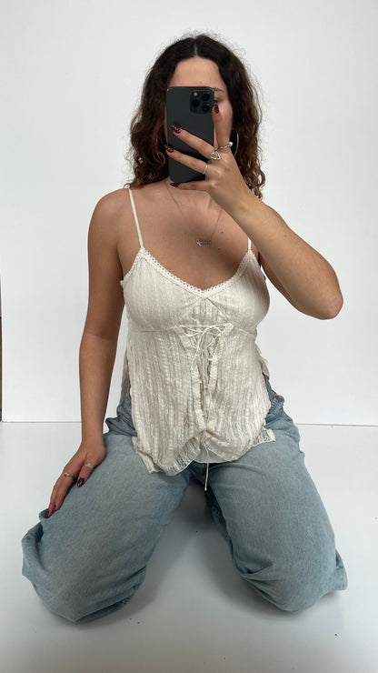 00s white lace cami- size M