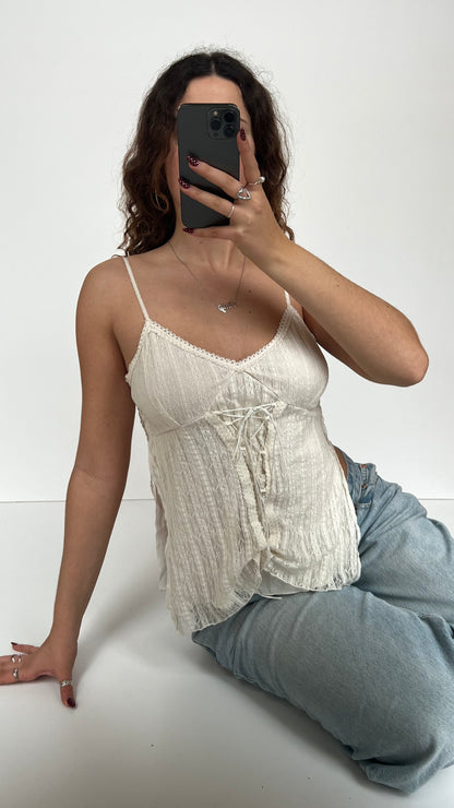 00s white lace cami- size M
