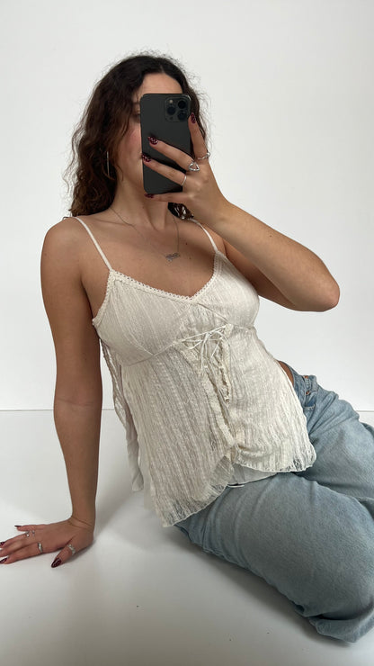 00s white lace cami- size M