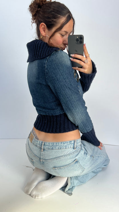 00s denim cinch jacket- size M