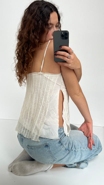 00s white lace cami- size M