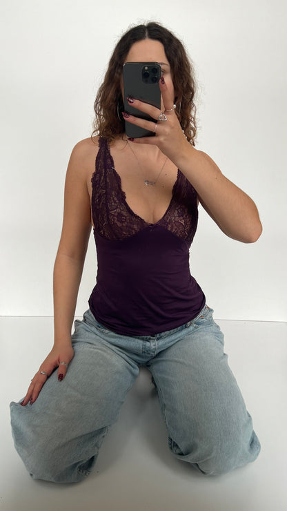 00s purple lace cami- size S