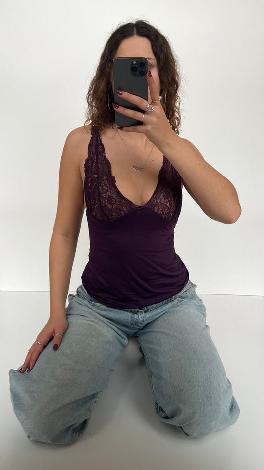 00s purple lace cami- size S