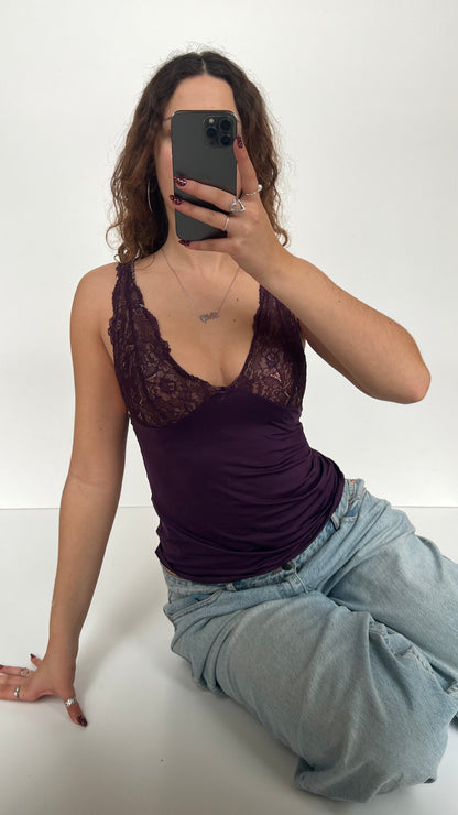 00s purple lace cami- size S