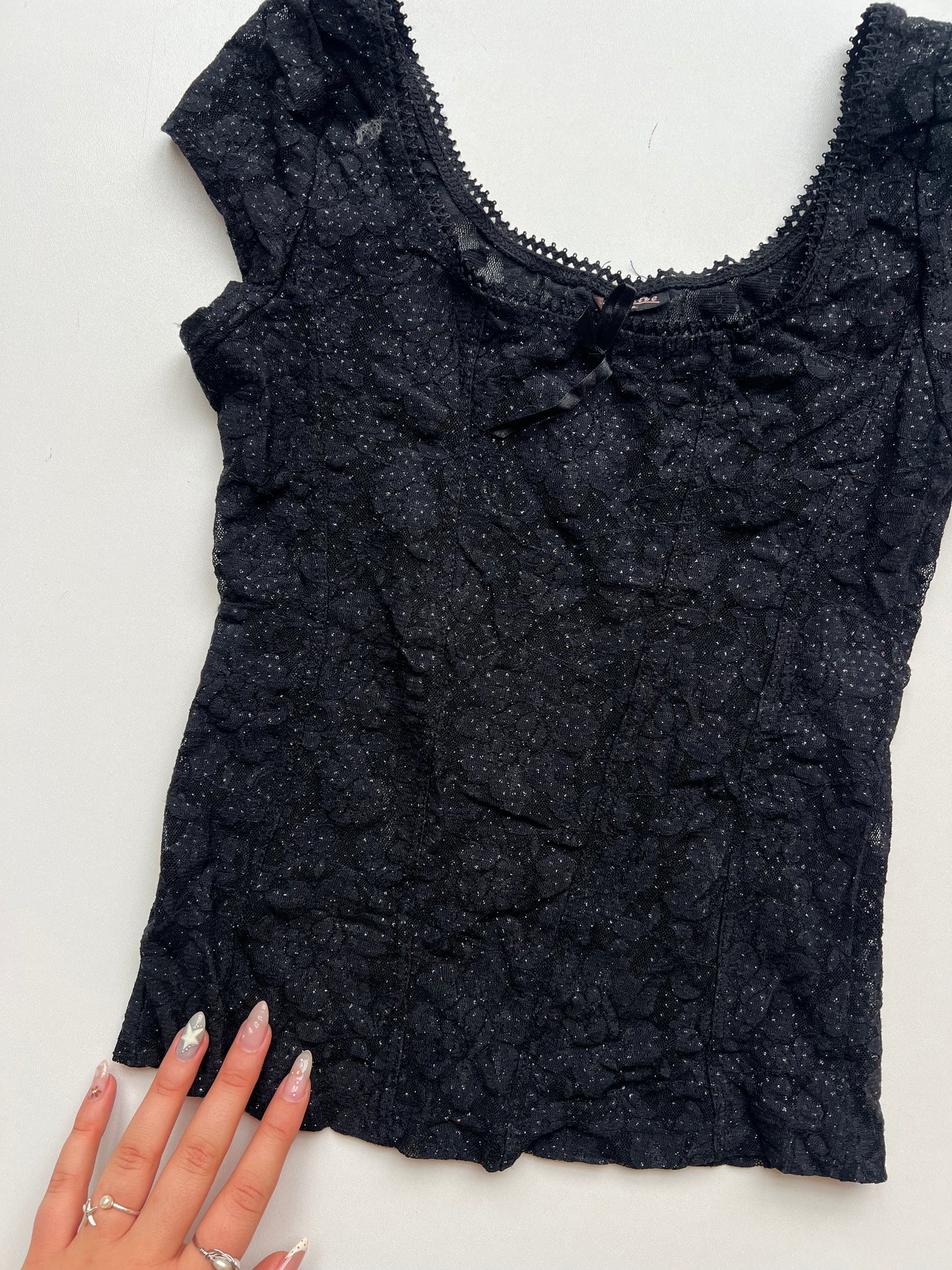 00s black mesh cami- size XS