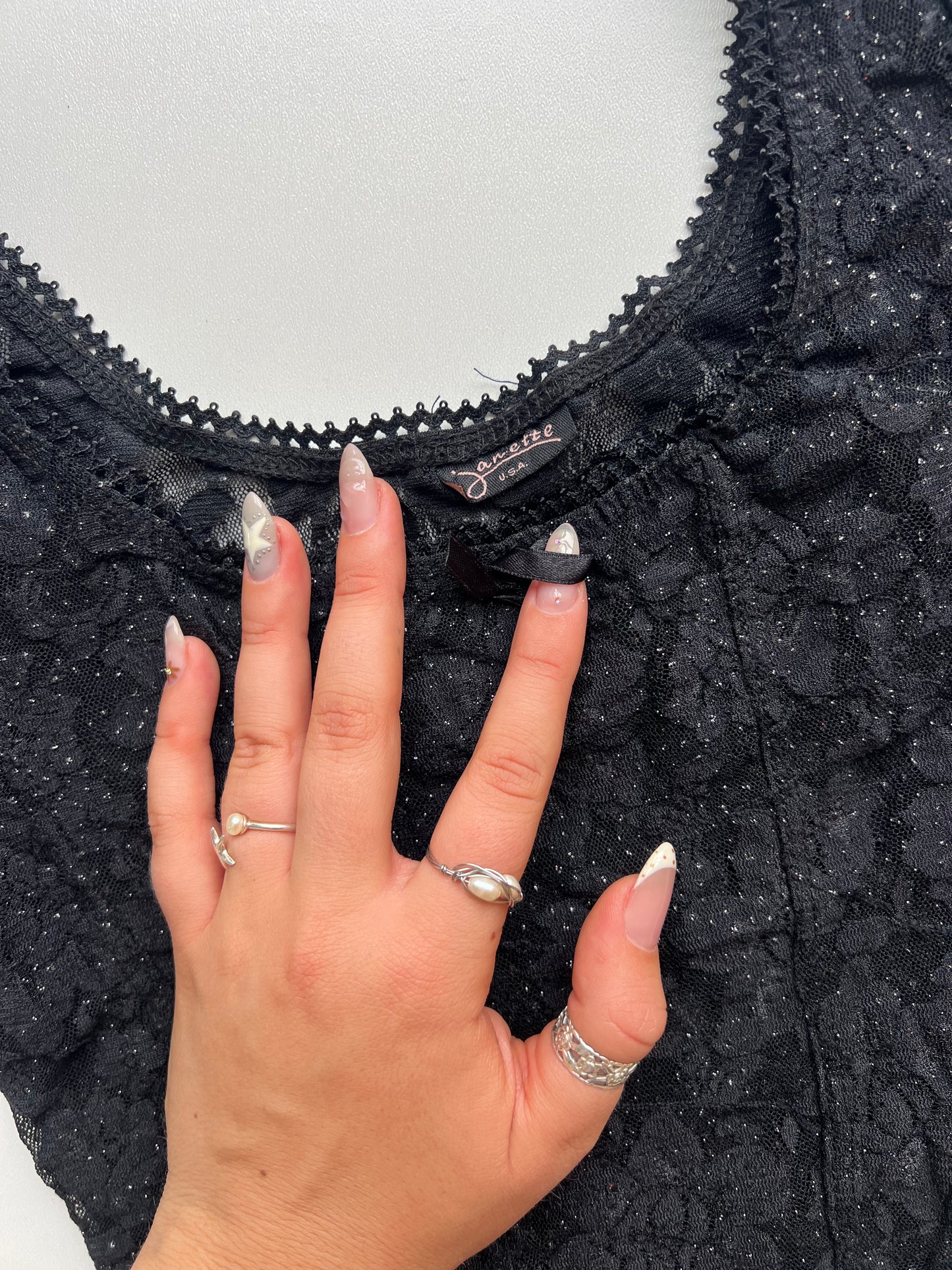 00s black mesh cami- size XS
