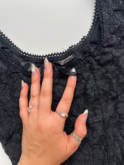 00s black mesh cami- size XS