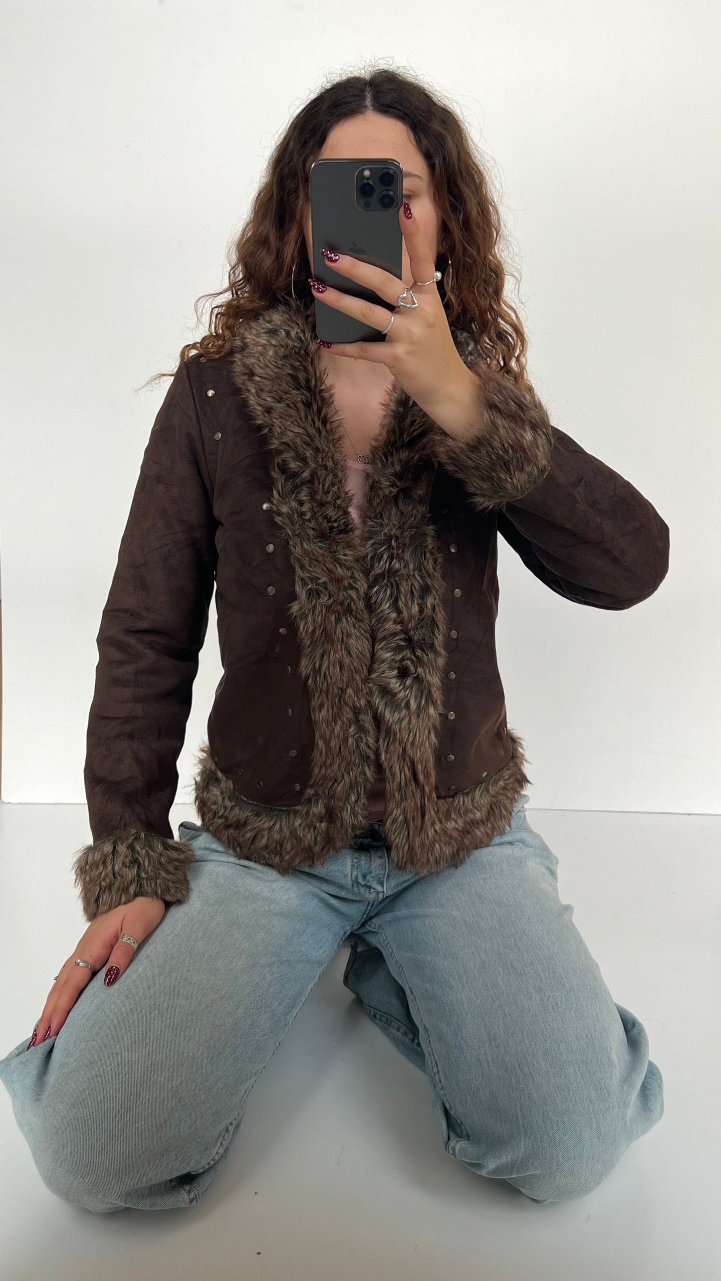 00s brown afghan jacket- size S