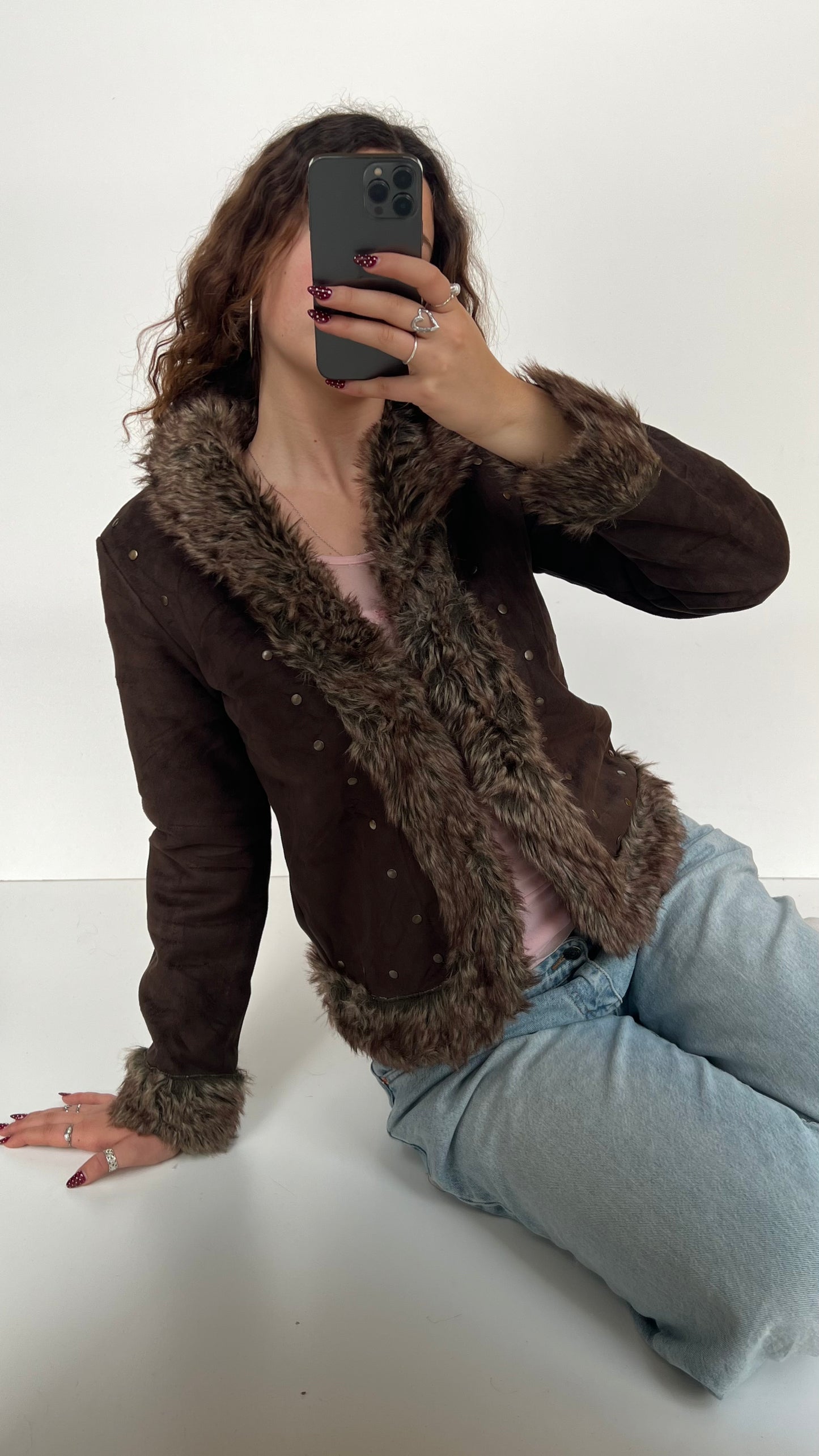00s brown afghan jacket- size S