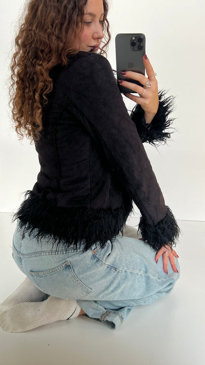 00s black afghan coat- size M